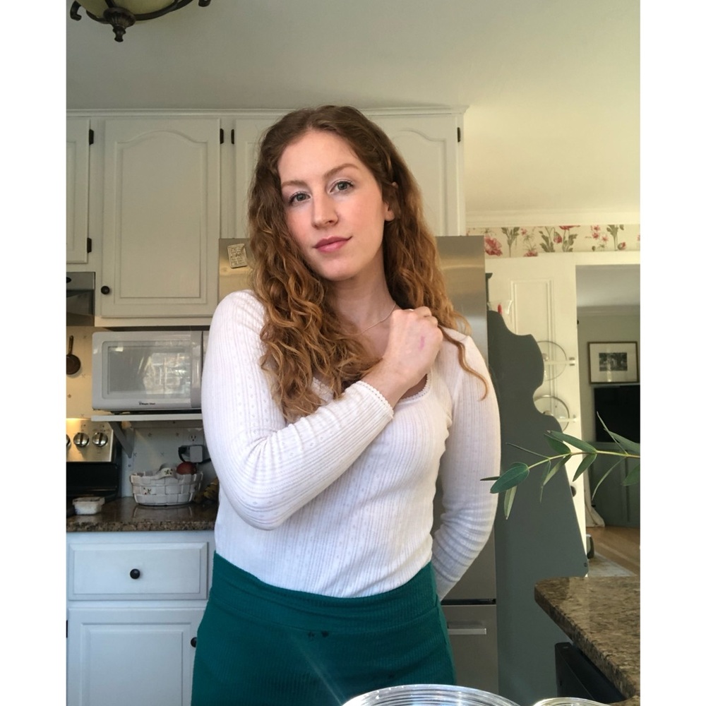 Sezane White Pointelle T-French 34/XS, 3/4 Sleeve-Light Stains, I will bleach - Picture 5 of 11